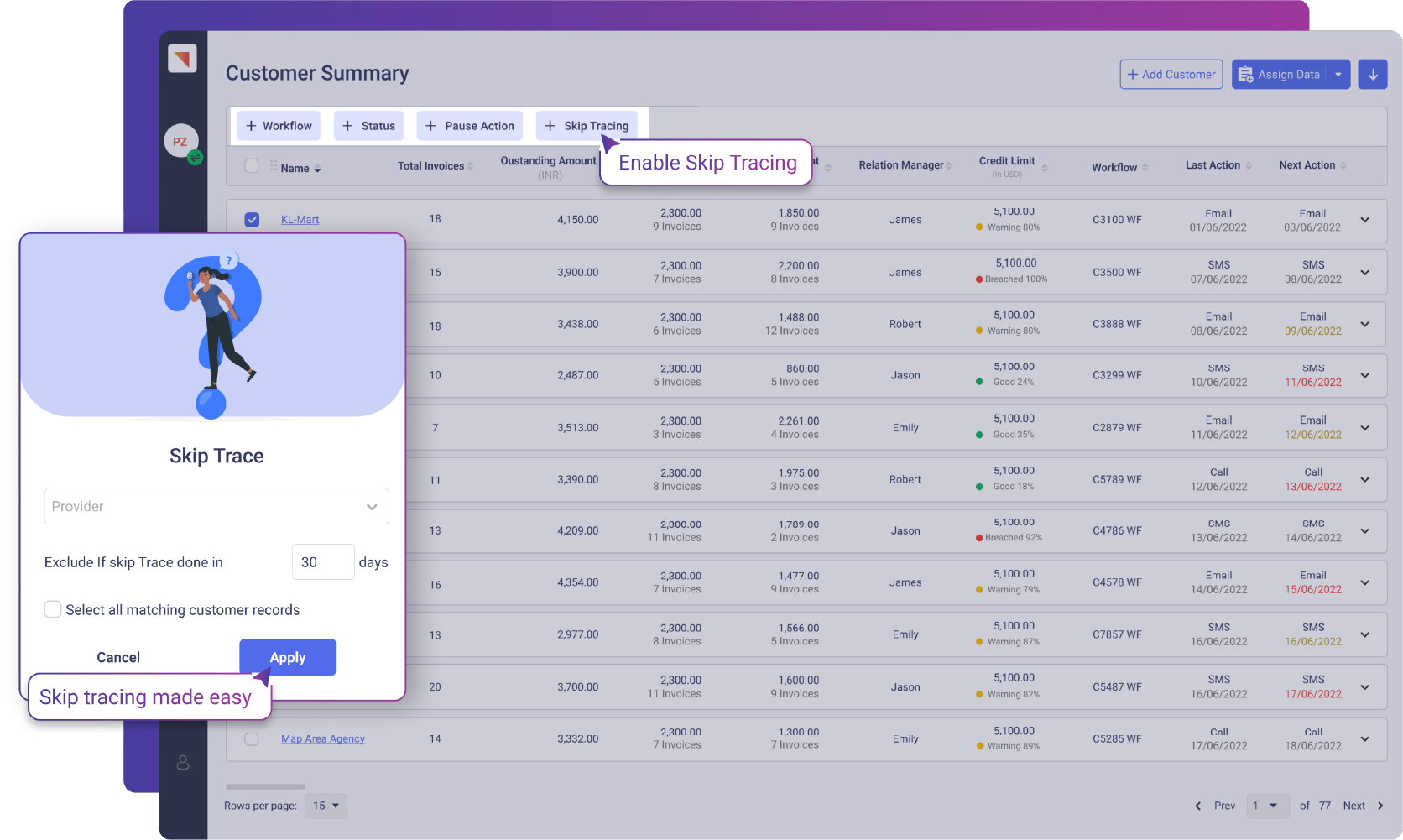 maxyfi | skip tracing customer summary